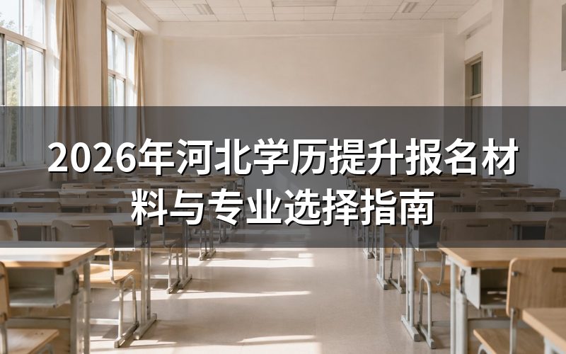 河北学历提升报名材料清单
