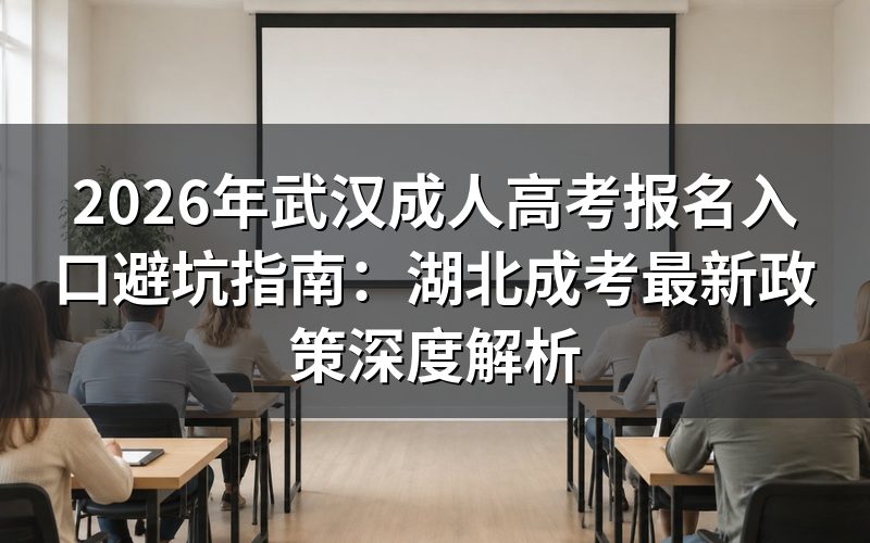 2026年湖北成人高考报名入口与时间节点