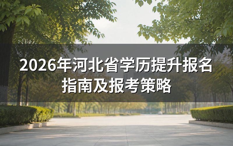 2026年河北学历提升报名流程