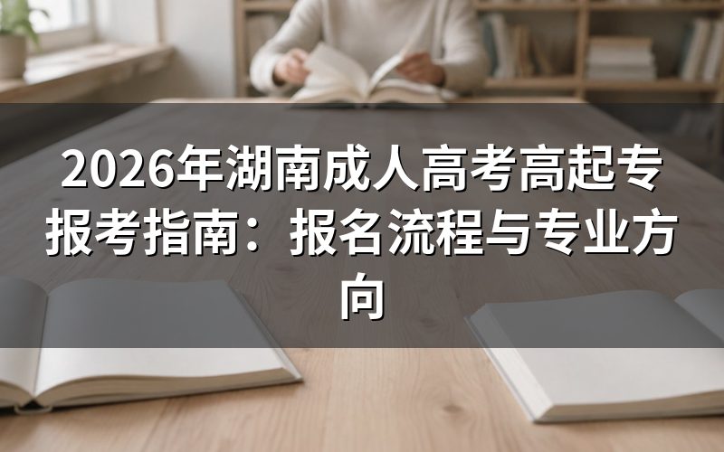 2026年湖南成考高起专报名流程