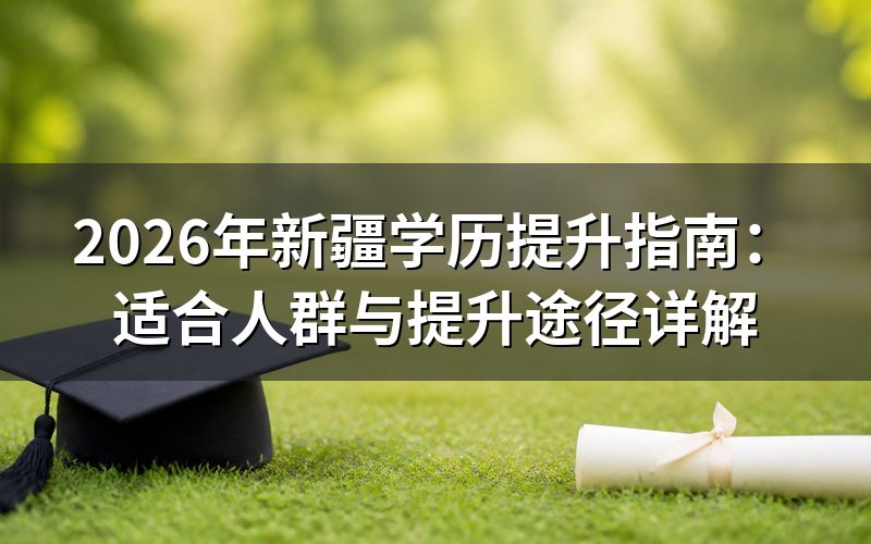 2026年新疆学历提升适合哪些人群？