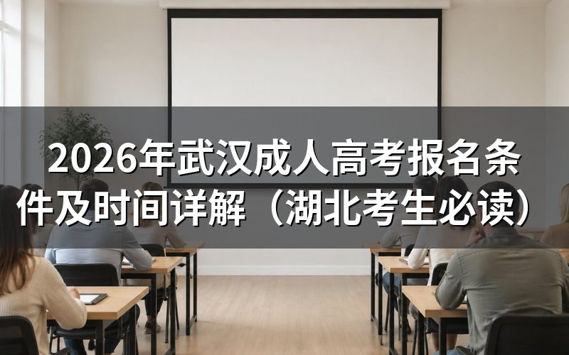 2026年湖北成考报名条件与最新政策