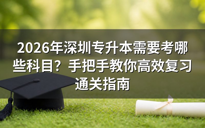 2026年深圳专升本考试科目与报考条件
