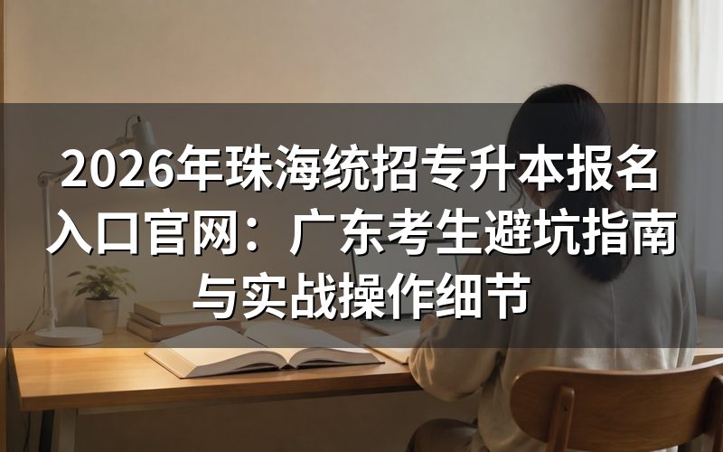 2026年珠海统招专升本报名入口官网核心定义