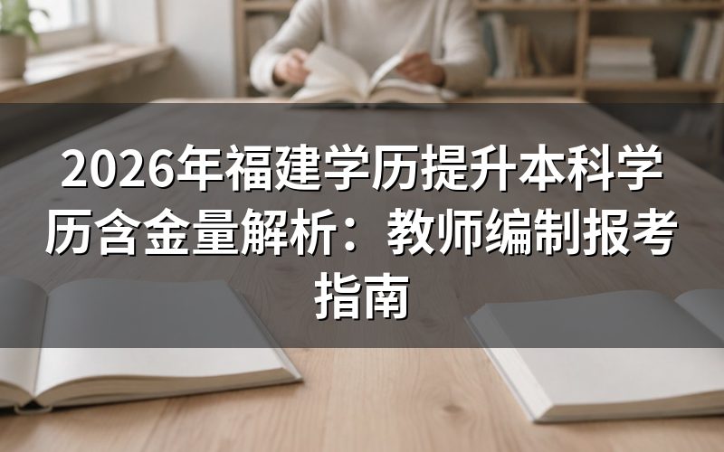 2026年福建本科学历提升的价值