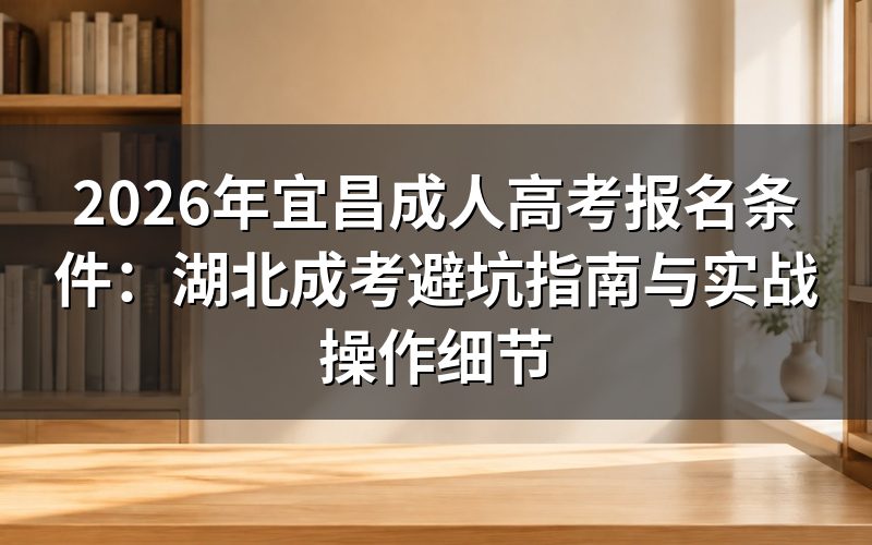 2026年宜昌成考报名条件官方解读