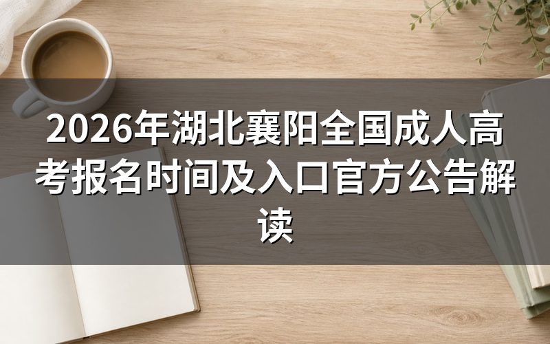 2026年湖北襄阳成考报名时间与政策细则
