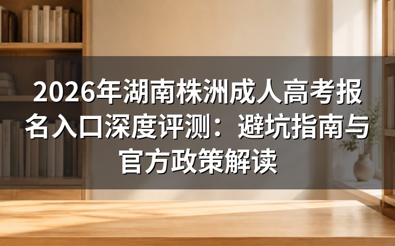 2026年株洲成考报名入口核心政策