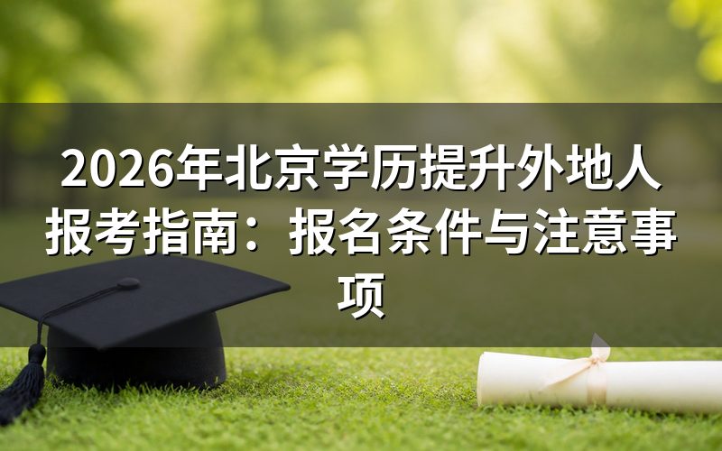 外地人报考北京学历提升政策