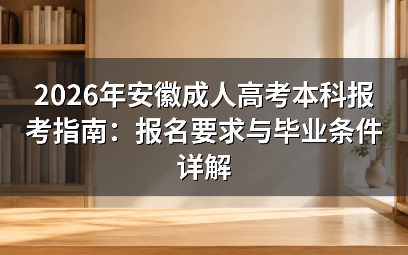 安徽成考本科报考方式
