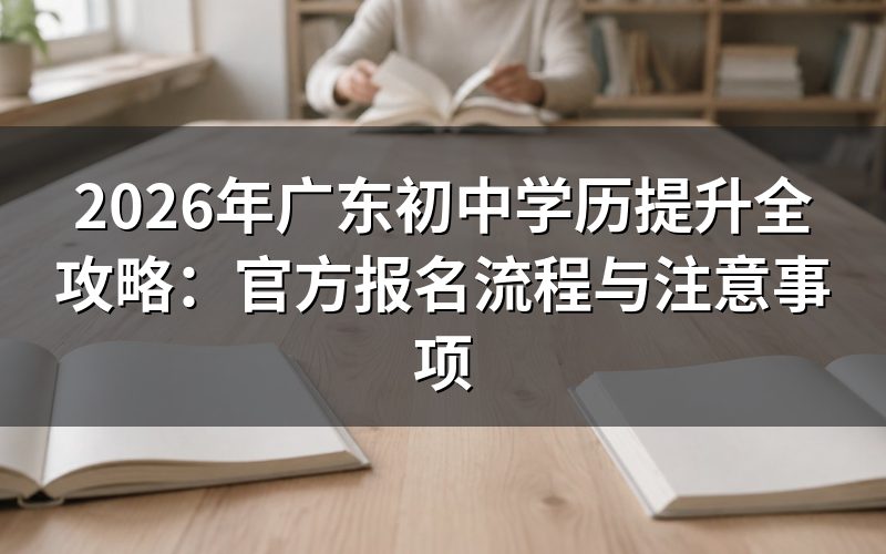 2026年广东初中学历提升三大途径