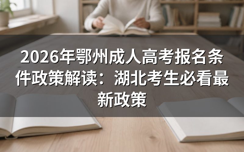 2026年鄂州成人高考报名条件官方公告