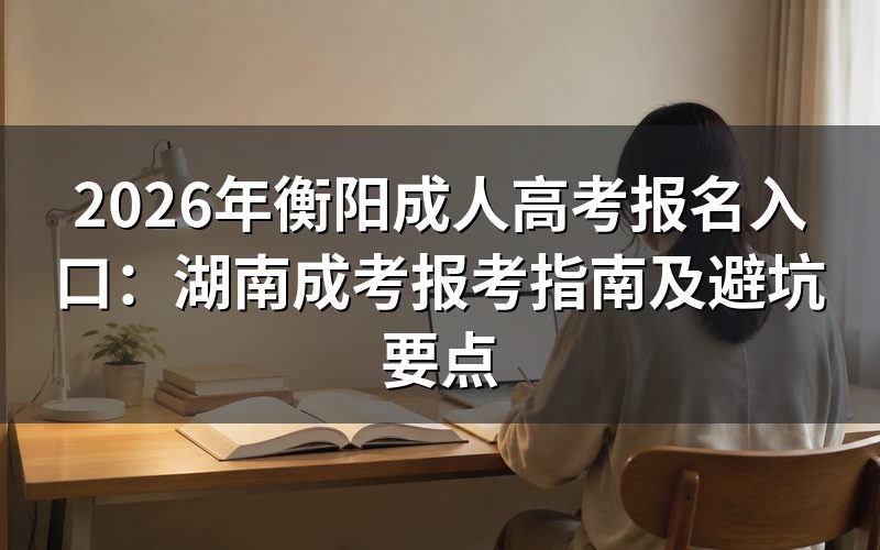 2026年湖南成考报名入口与最新政策