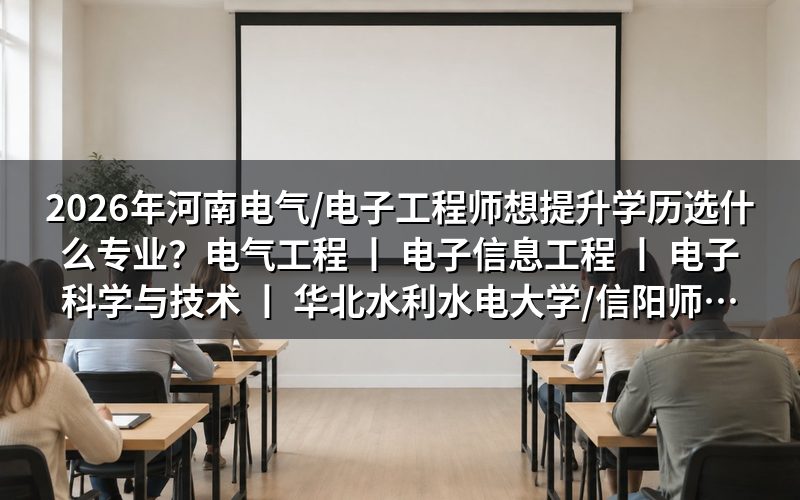 2026年河南电气/电子工程师提升学历的专业选择