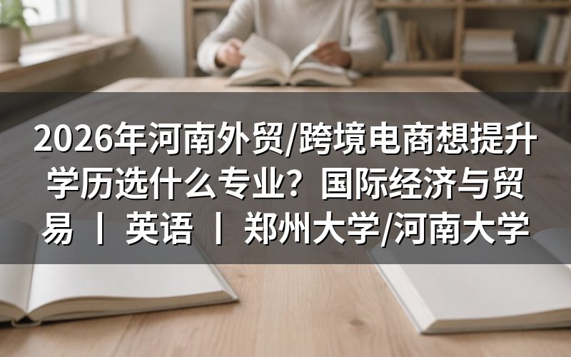 2026年河南外贸与跨境电商学历提升专业选择指南