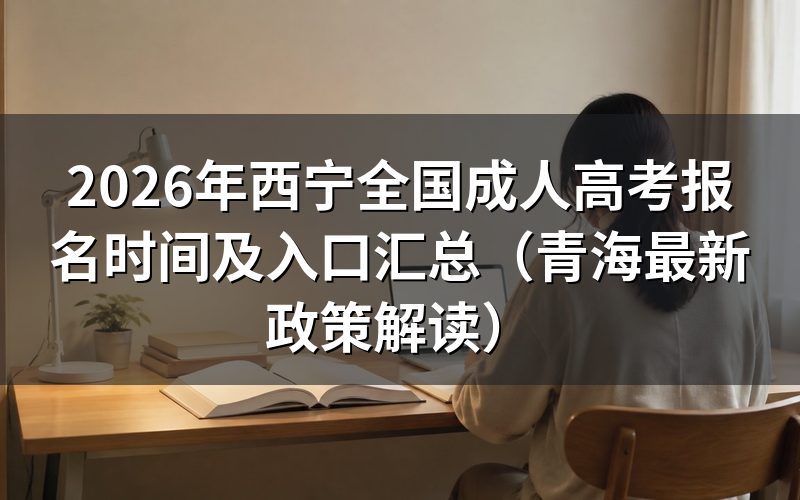 2026年青海成考报名时间与政策公告