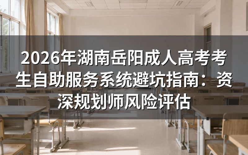 2026年岳阳成考自助系统核心定义与政策底线
