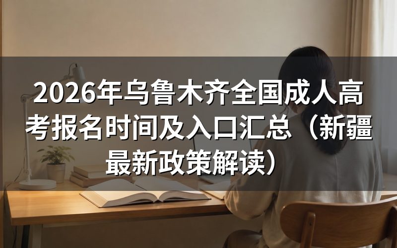 2026年新疆成考报名时间与官方入口权威发布