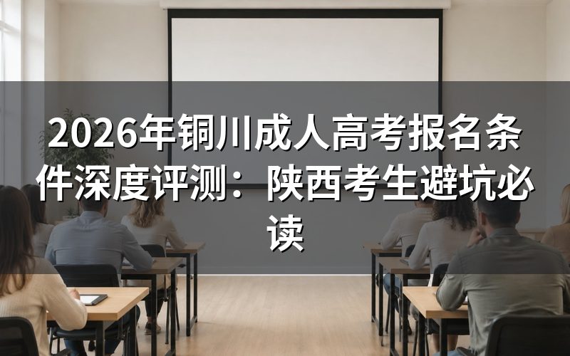 2026年铜川成人高考报名核心条件解析