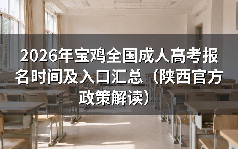 2026年陕西成考报考公告官方解读
