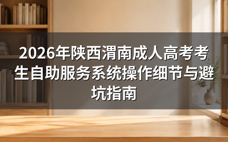 2026年陕西渭南成人高考考生自助服务系统核心政策解读