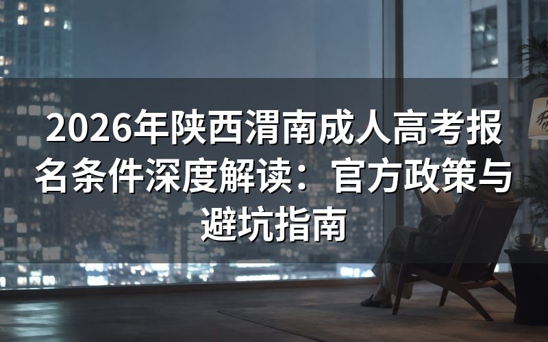 2026年渭南成考报名条件与时间官方通报