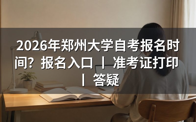 2026年郑州大学自考报名时间与条件