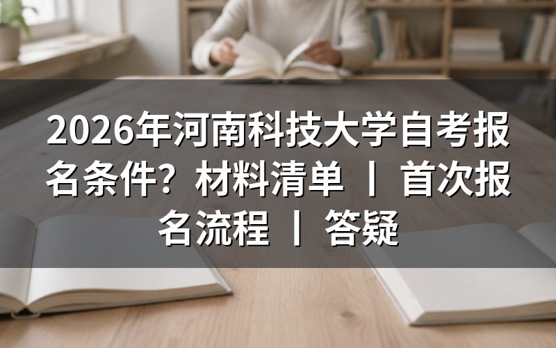 2026年河南科技大学自考报名条件