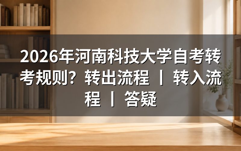 2026年河南科技大学自考转考规则详解