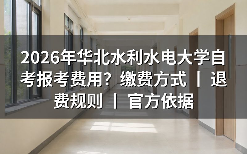 2026年华北水利水电大学自考报考费用说明