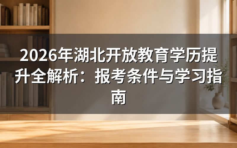 湖北开放教育基本报考要求