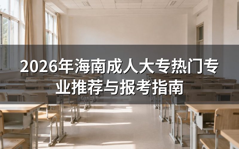 海南成人大专热门专业解析