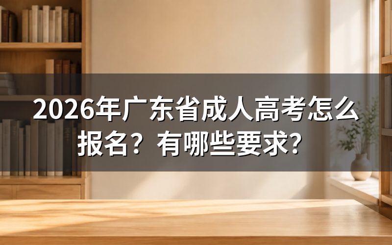 2026年广东省成人高考报名流程