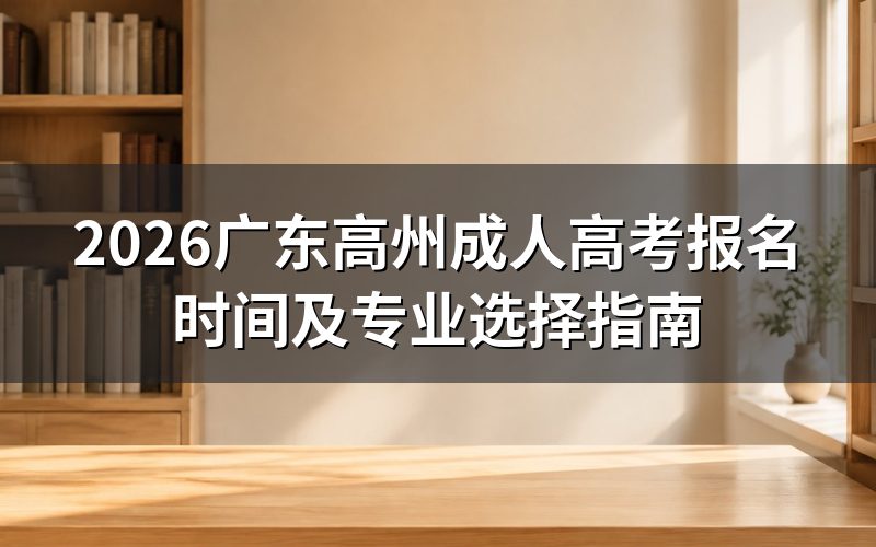 2026广东高州成人高考报名时间是多久?