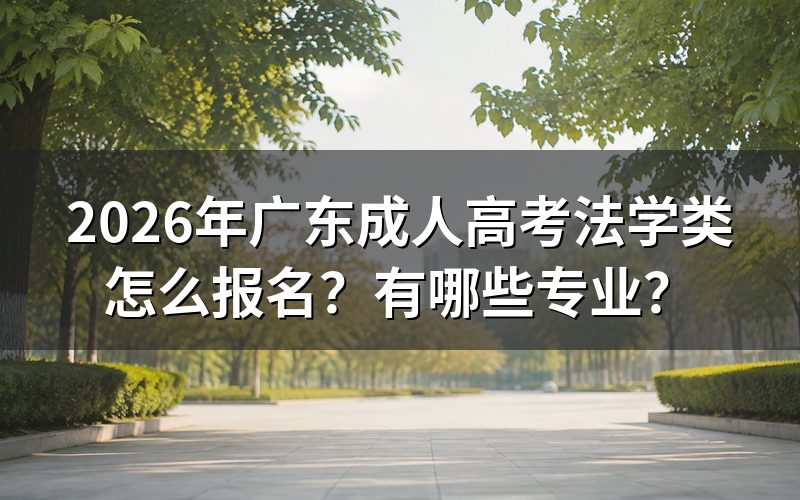 2026年广东成人高考法学类怎么报名