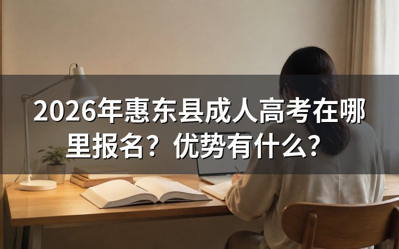 2026年惠东县成人高考在哪里报名?