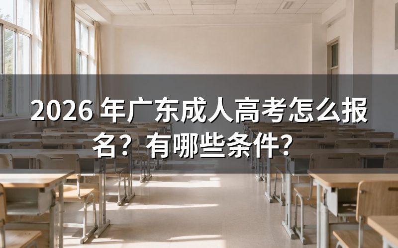 2026 年广东成人高考怎么报名？