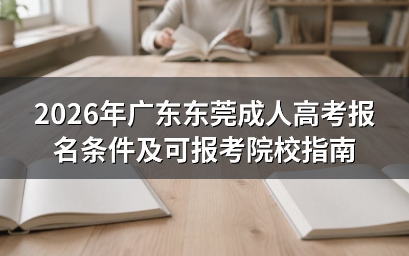 2026年广东东莞成人高考报名条件
