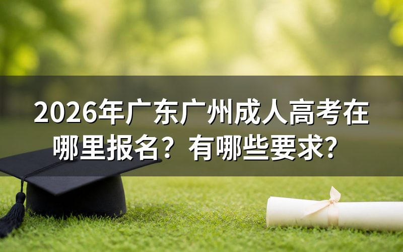 2026年广东广州成人高考在哪里报名?