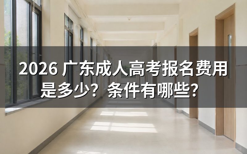 2026 广东成人高考报名费用是多少？