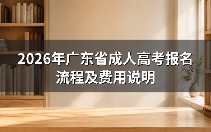 2026年广东省成人高考报名流程
