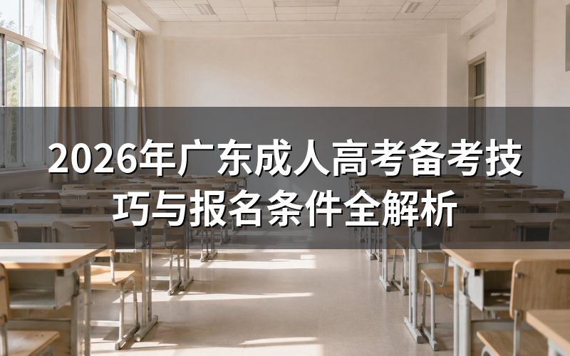 2026年广东成人高考备考技巧