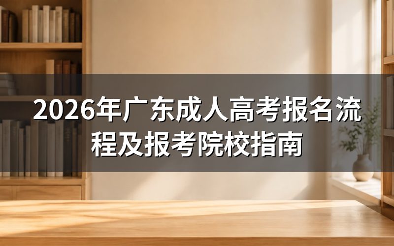 2026年广东成人高考报名流程