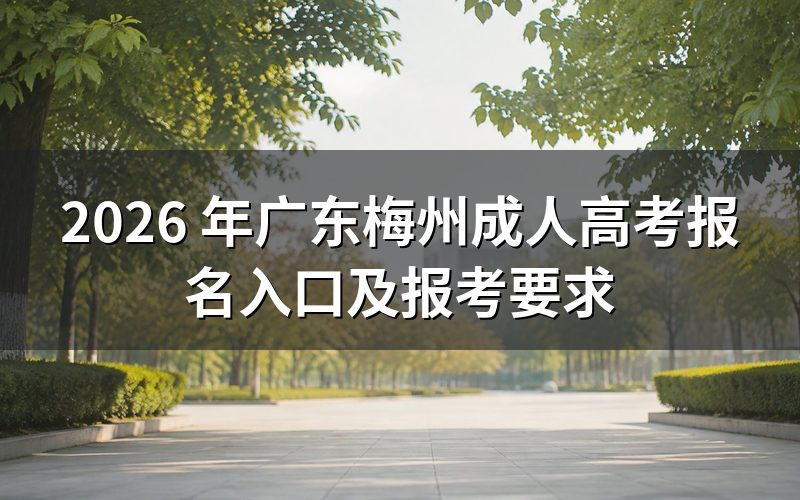 2026 广东梅州成人高考报名入口