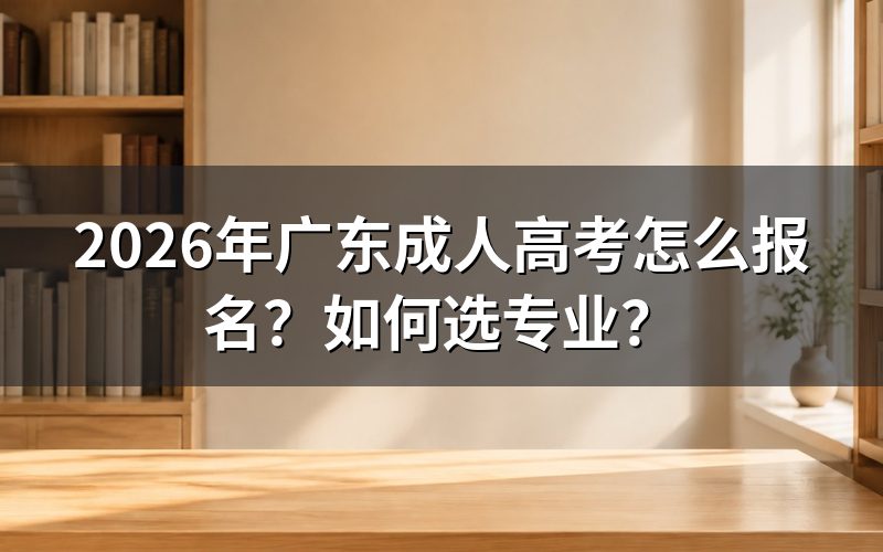 2026年广东成人高考怎么报名