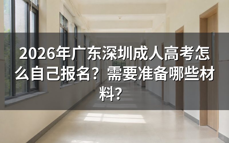 2026年广东深圳成人高考报名流程
