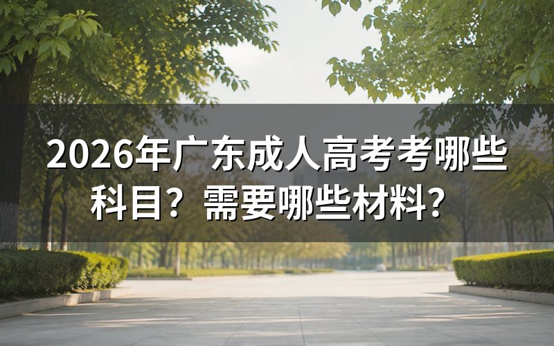 2026年广东成人高考考哪些科目？