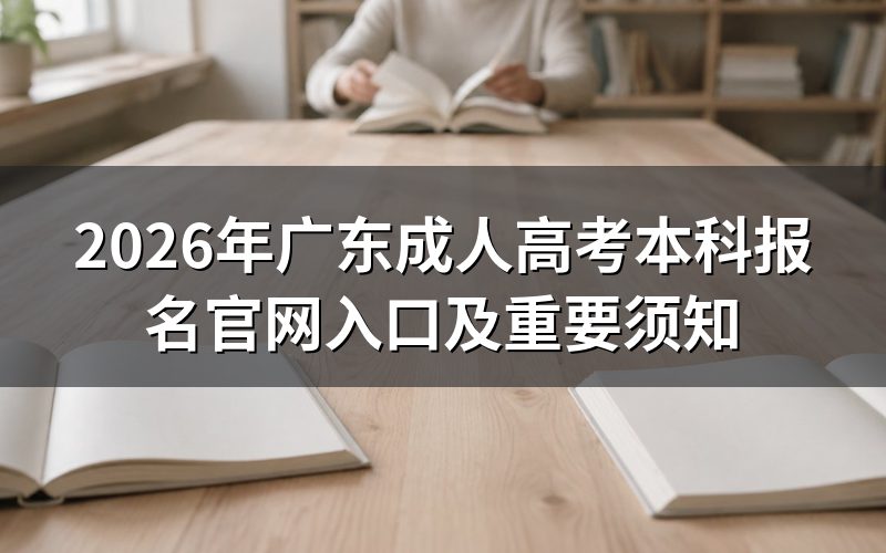2026年广东成人高考报名官网入口