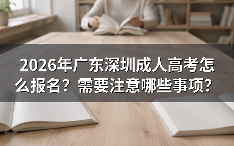 2026年广东深圳成人高考怎么报名