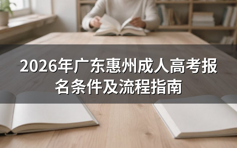 2026年广东惠州成人高考报名有哪些条件?